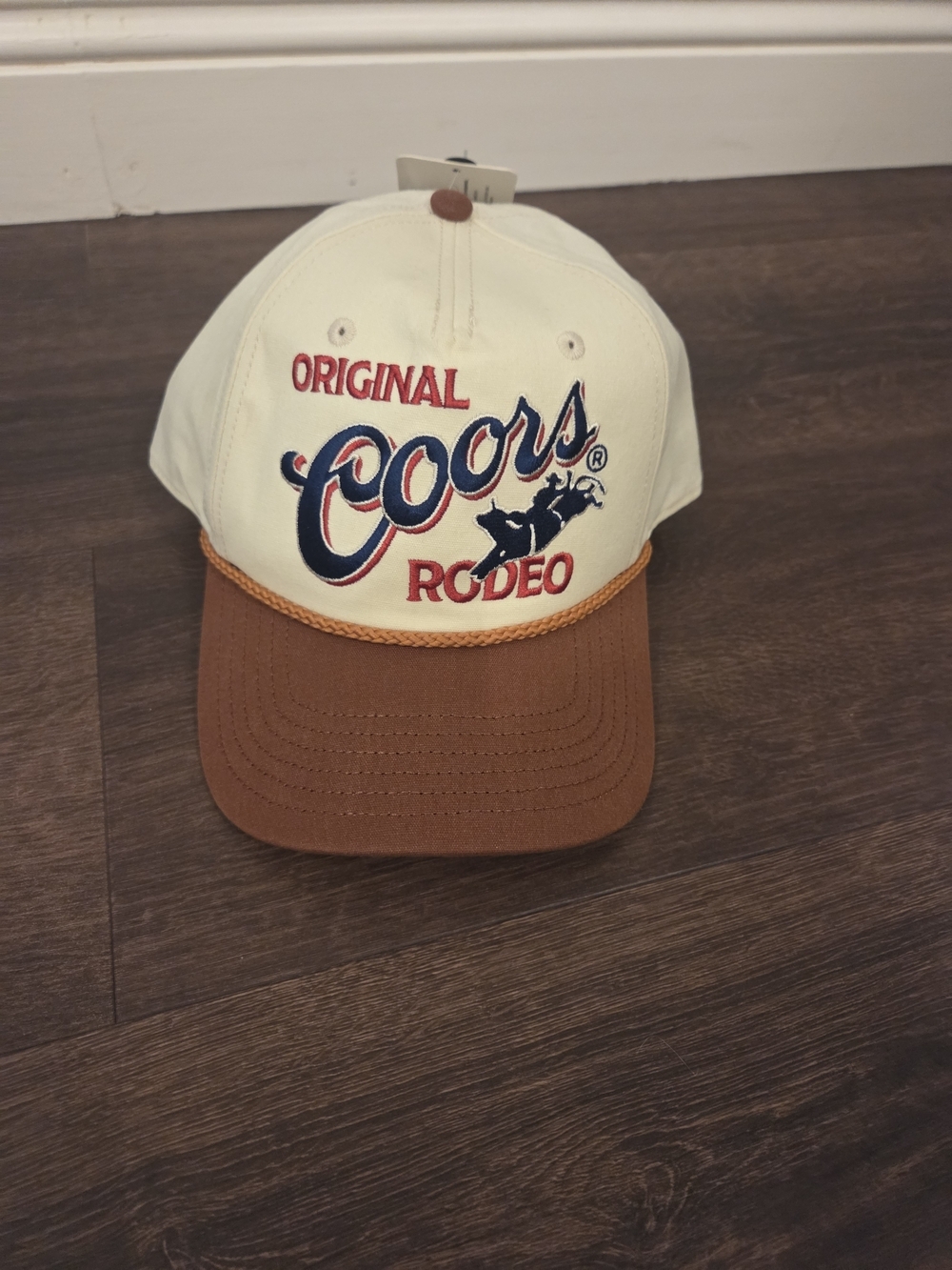 NWT Original Coors Rodeo Men's Two-Tone Cap - Cream & Brown